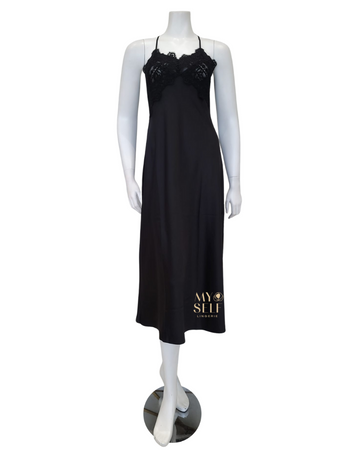 Rya Collection 573 + 574 Black Rosey Chiffon Gown & Robe Set myselflingerie.com